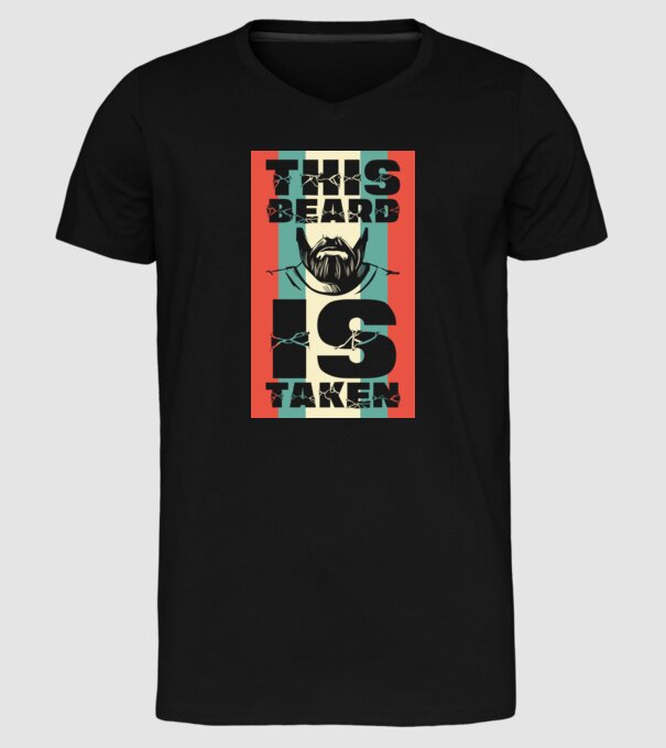 This beard is taken Retro model negru pe tricou