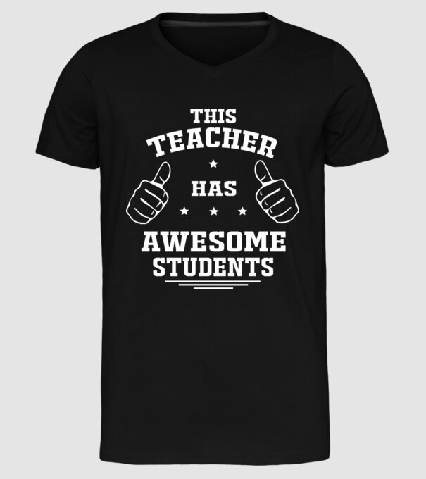 This teacher has awesome students model negru pe tricou