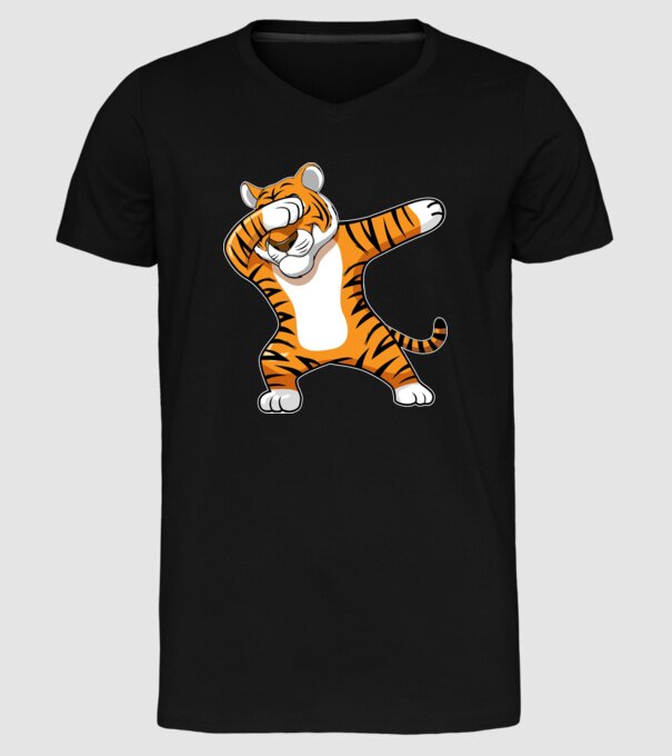 Tigru DAB model negru pe tricou