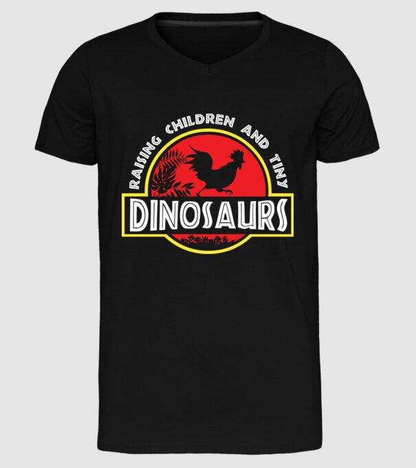 Tiny Dinosaurs model negru pe tricou
