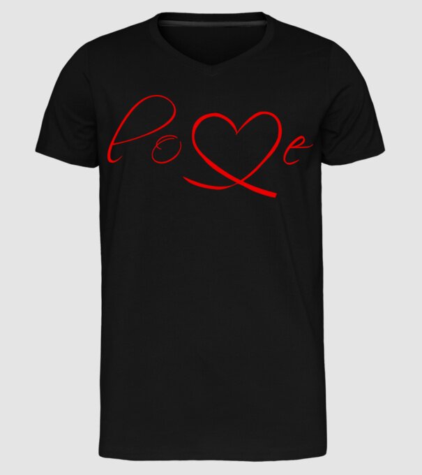 Love Valentines day model negru pe tricou