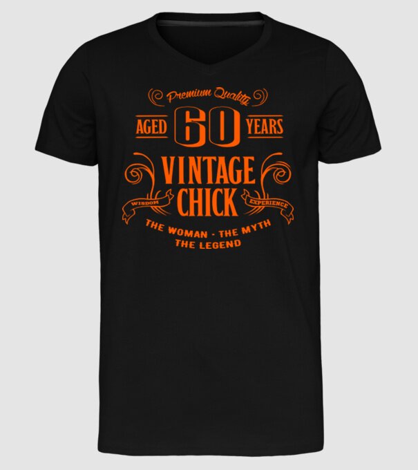 Vintage chick - 60 model negru pe tricou