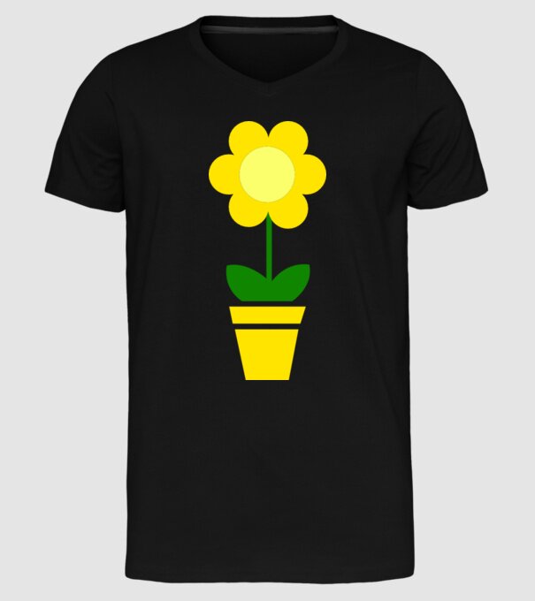 Flower model negru pe tricou