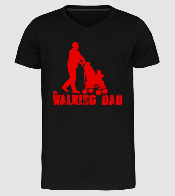 Walking dad model negru pe tricou