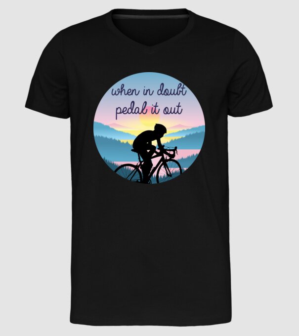 when in doubt model negru pe tricou