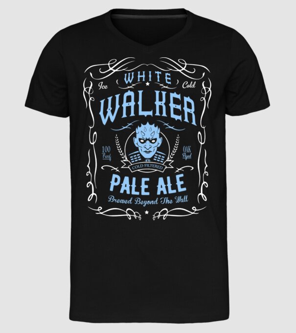 White Walker Pale Ale model negru pe tricou