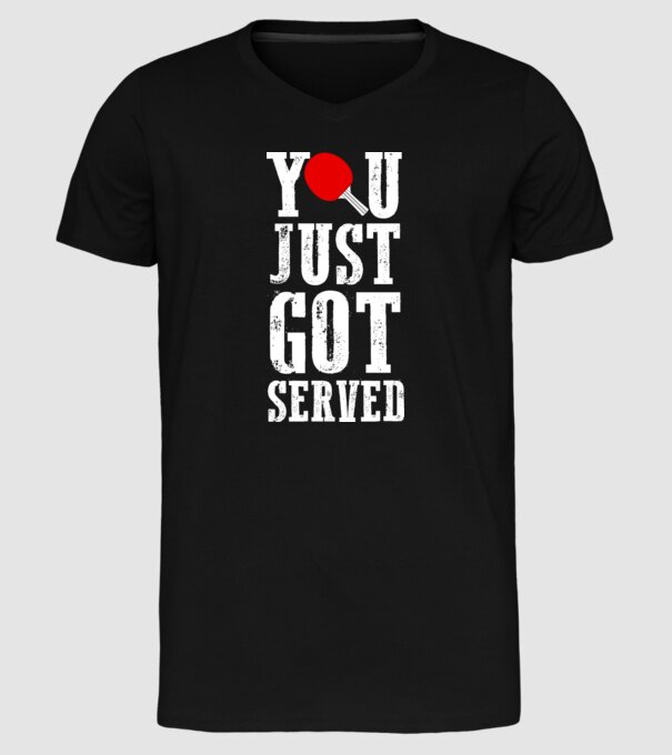 You just got served model negru pe tricou