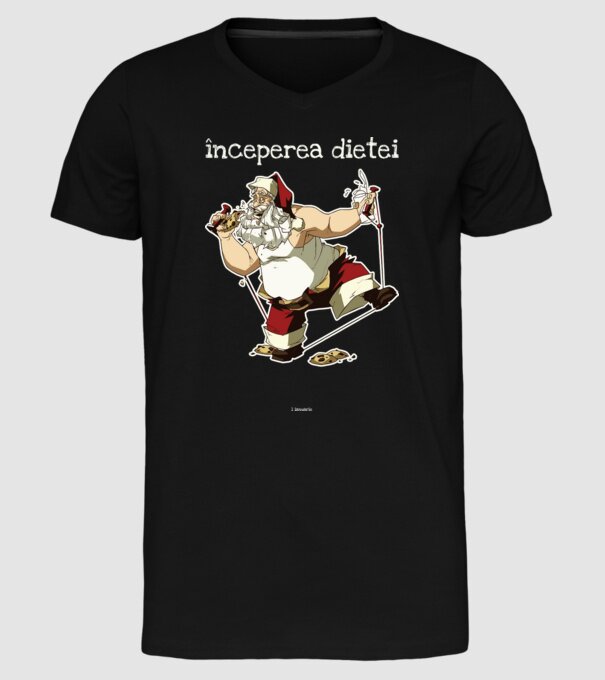 începerea dietei - 1 ianuarie model negru pe tricou