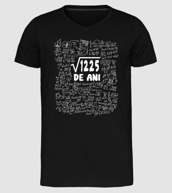 √1225 de ani model negru pe tricou
