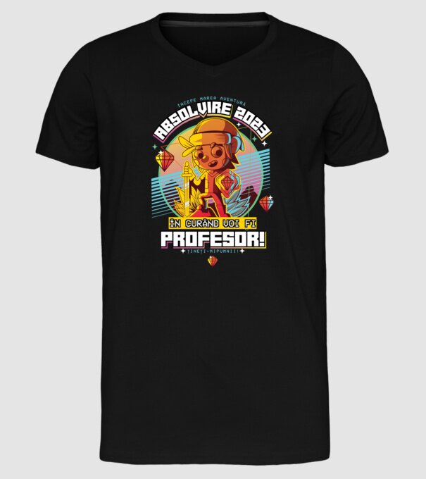 absolvire 2023 profesor model negru pe tricou