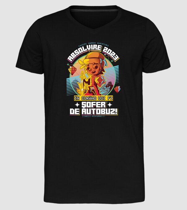 absolvire 2023 șofer de autobuz model negru pe tricou