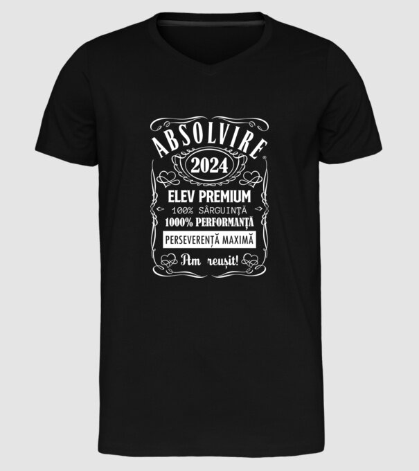 Absolvire Premium model negru pe tricou