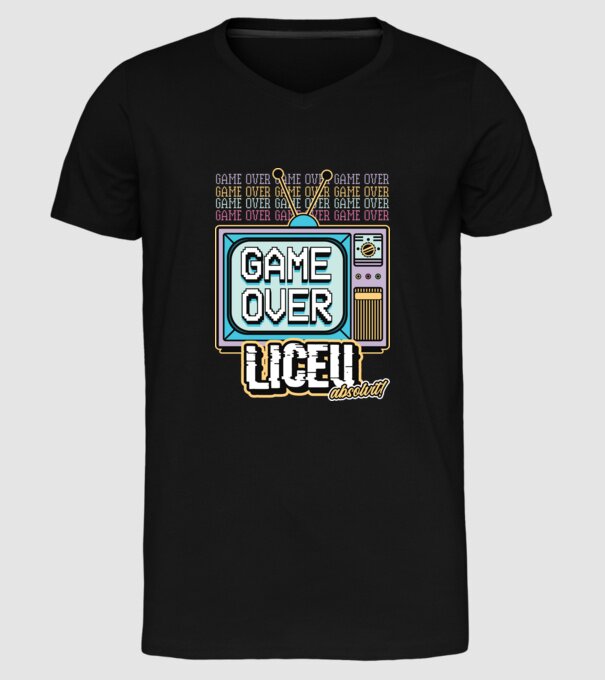 Absolvire retro liceu model negru pe tricou