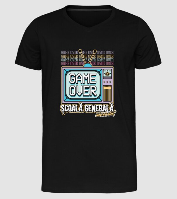 Absolvire retro școală generală model negru pe tricou