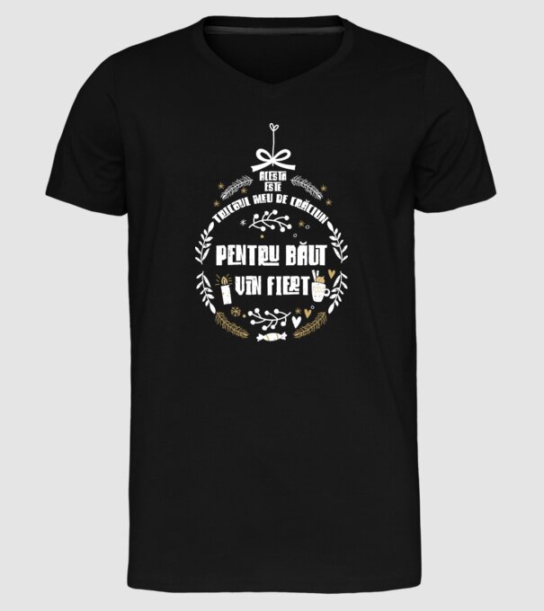 acesta este tricoul meu de Crăciun_pentru băut vin fiert model negru pe tricou
