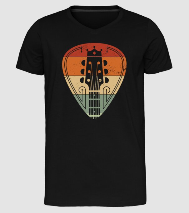 acoustic guitarist model negru pe tricou