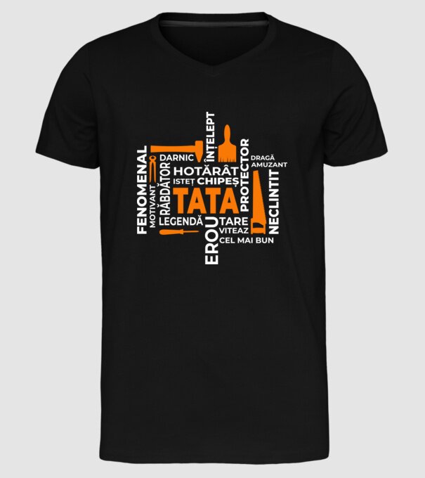 Acronimele tatălui model negru pe tricou