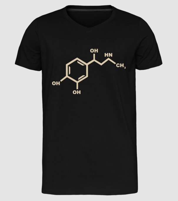 Adrenalin model negru pe tricou