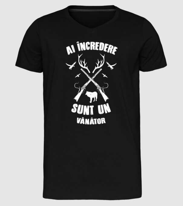 Ai încredere, sunt un vânător model negru pe tricou