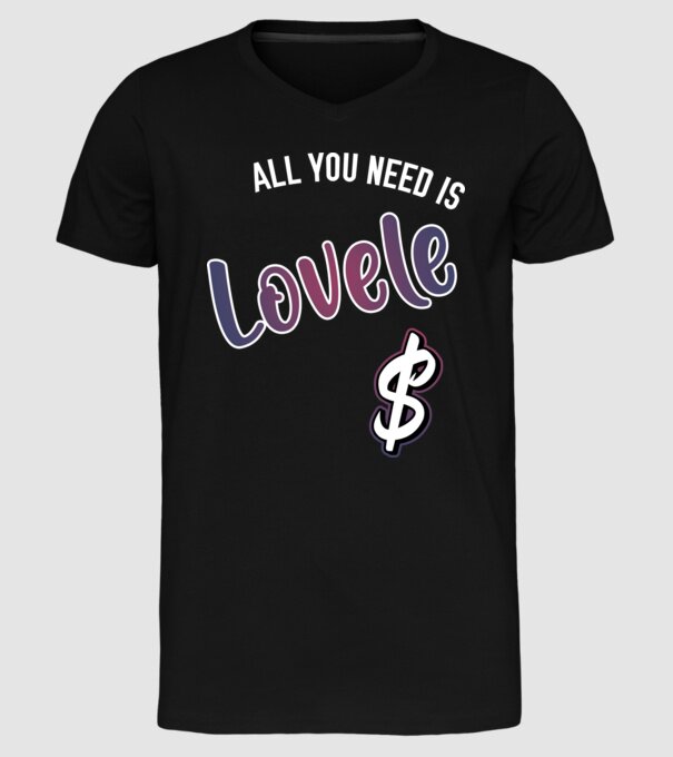 All you need is lovele model negru pe tricou