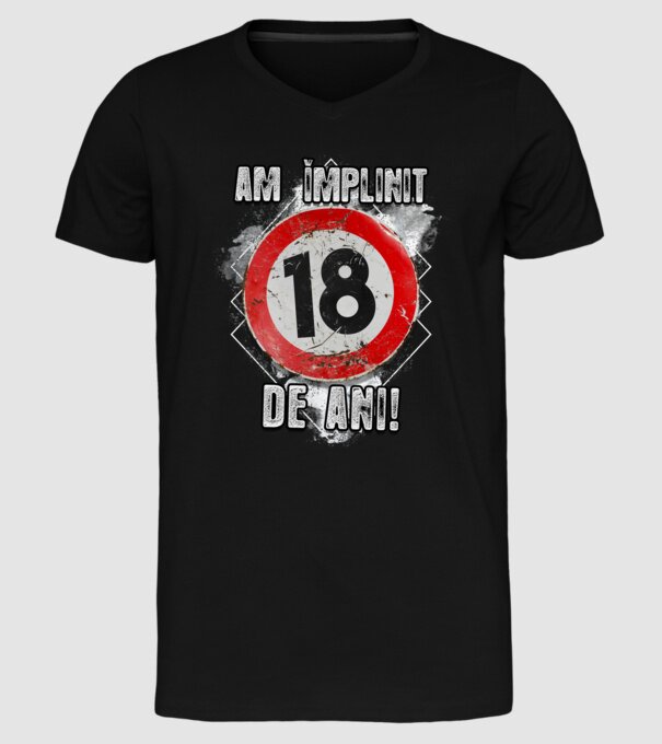Am împlinit 18 de ani! model negru pe tricou