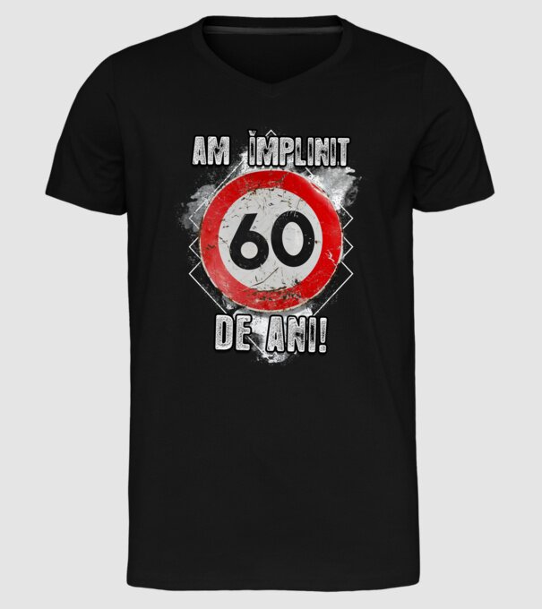 Am împlinit 60 de ani! model negru pe tricou