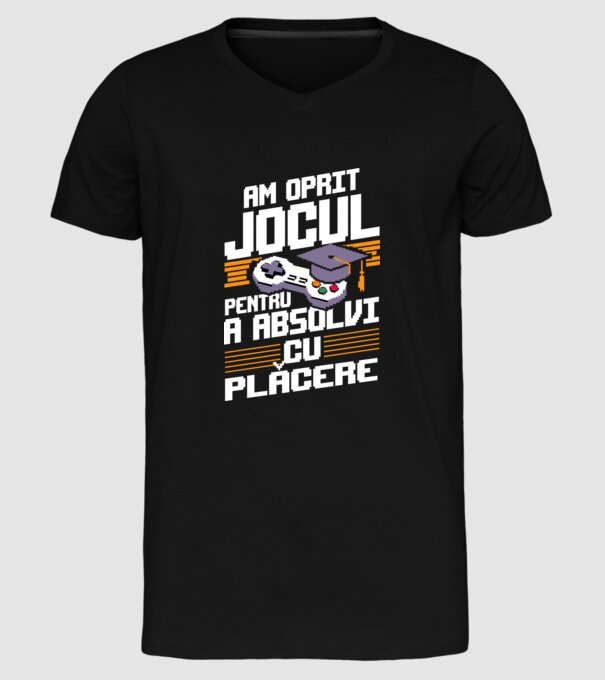 Am oprit jocul absolvent negru model negru pe tricou