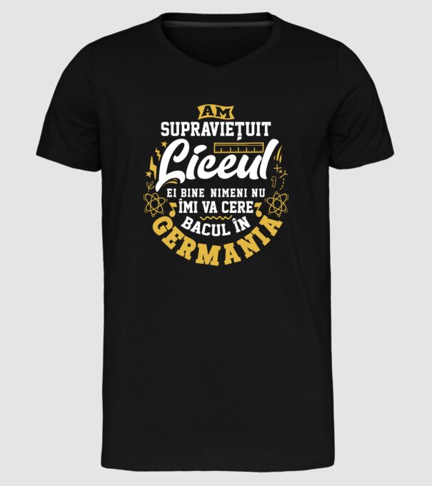 Am supraviețuit liceul model negru pe tricou