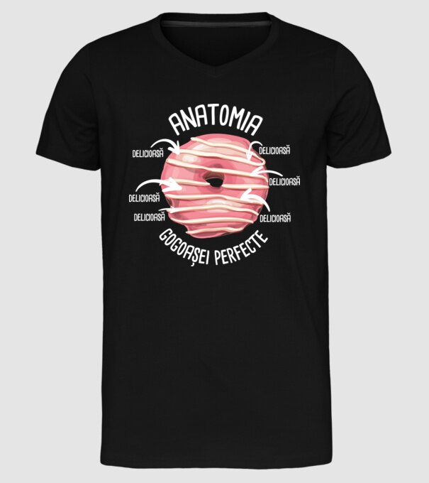 anatomia gogoașei perfecte: delicioasă model negru pe tricou