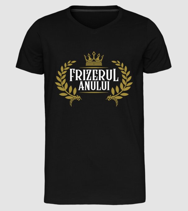 Anului Frizerul model negru pe tricou