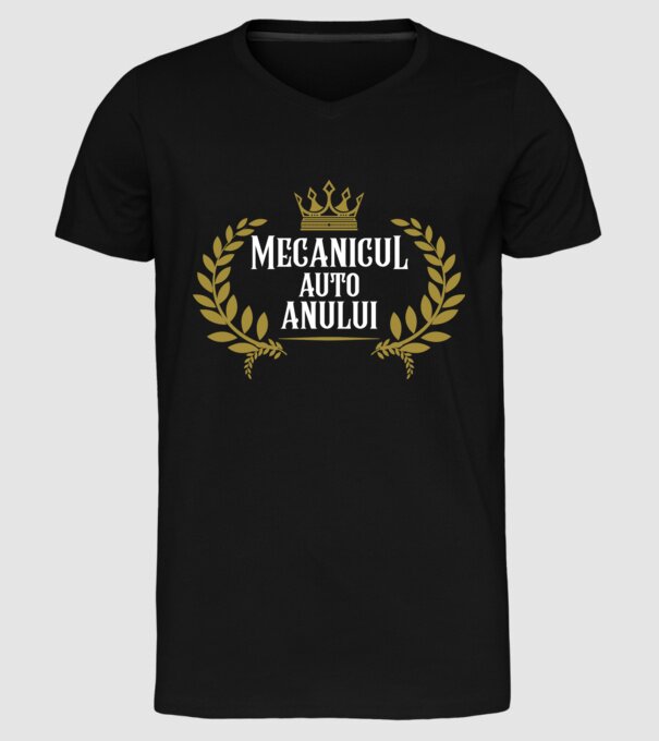 Anului Mecanicul auto  model negru pe tricou
