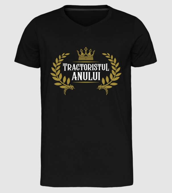 Tractoristul anului model negru pe tricou