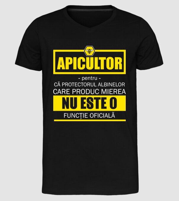 apicultor - pentru că protectorul albinelor care produc mierea nu este o funcție oficială model negru pe tricou