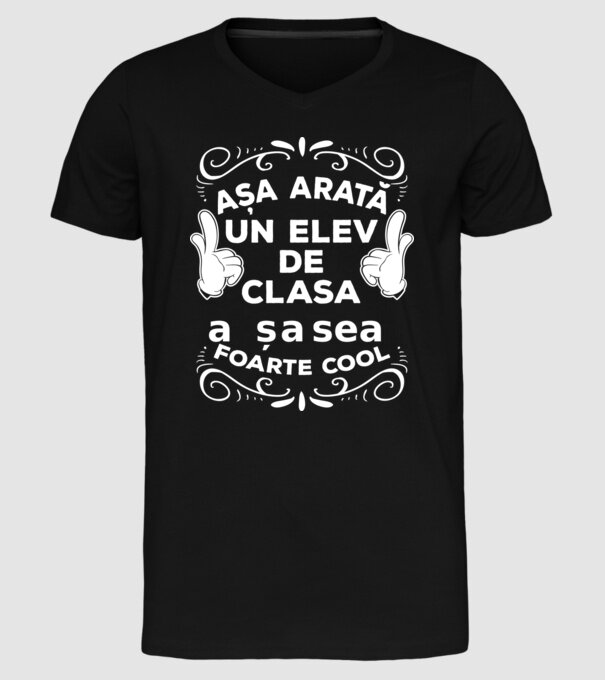 Așa arată un elev de clasa a șasea foarte cool model negru pe tricou