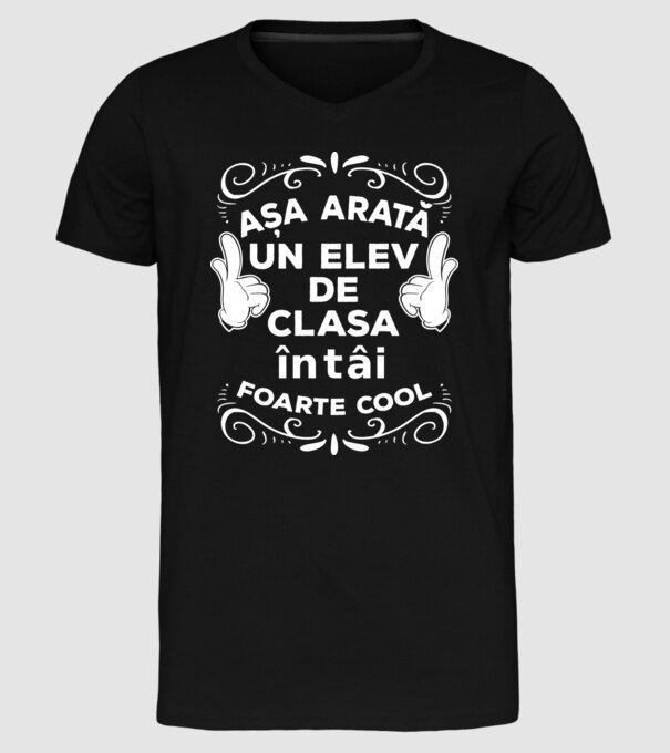 Așa arată un elev de clasa întâi foarte cool model negru pe tricou