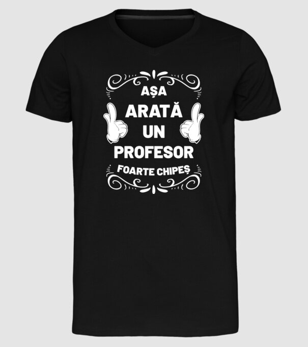 Așa arată un profesor foarte chipeș model negru pe tricou