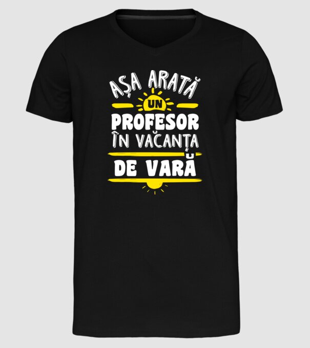 așa arată un profesor în vacanță de vară model negru pe tricou