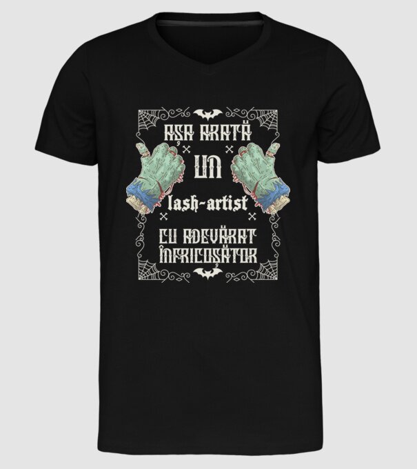 Așa arată un LASH-ARTIST cu adevărat înfricoșător model negru pe tricou