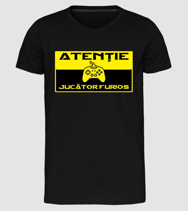 Atenție! Jucător furios model negru pe tricou