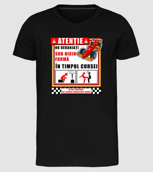 atenție model negru pe tricou