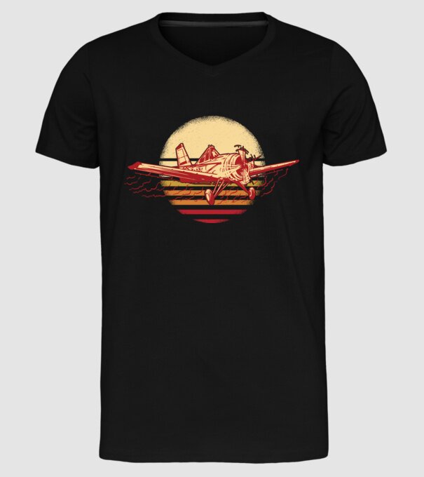 Avioane model negru pe tricou