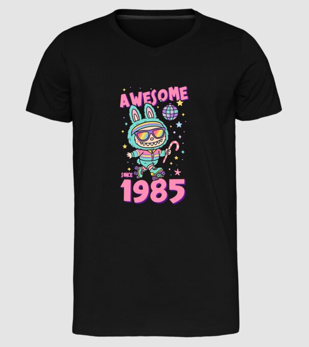 Awesome since 1985 - Labubu model negru pe tricou