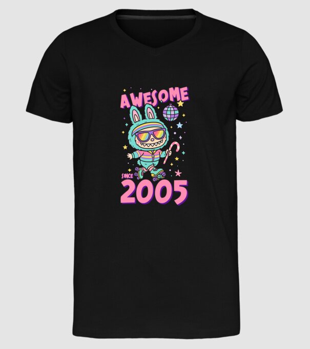 Awesome since 2005 - Labubu model negru pe tricou