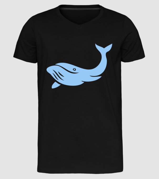balenă model negru pe tricou
