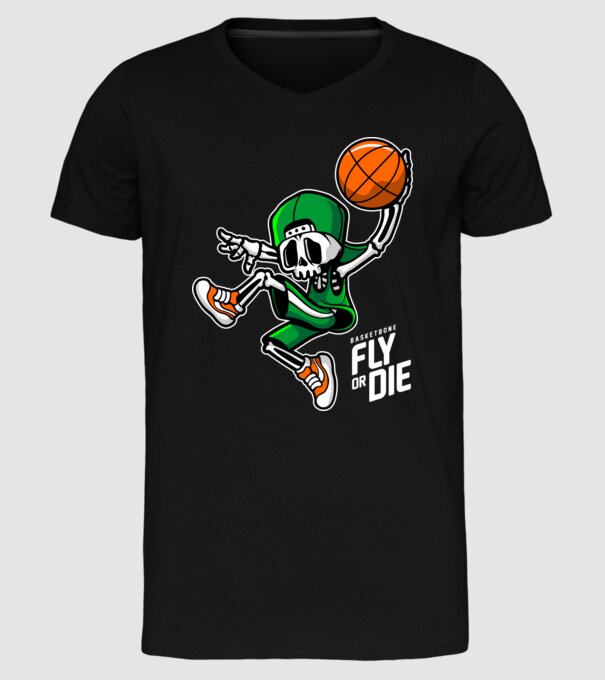Basketbone model negru pe tricou