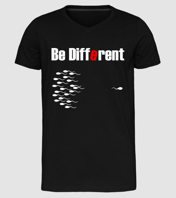 Be Different model negru pe tricou