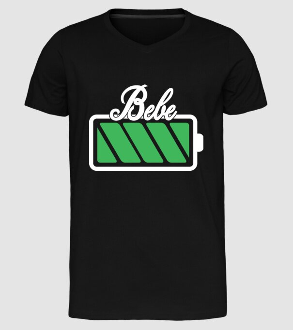 Bebe încărcat model negru pe tricou