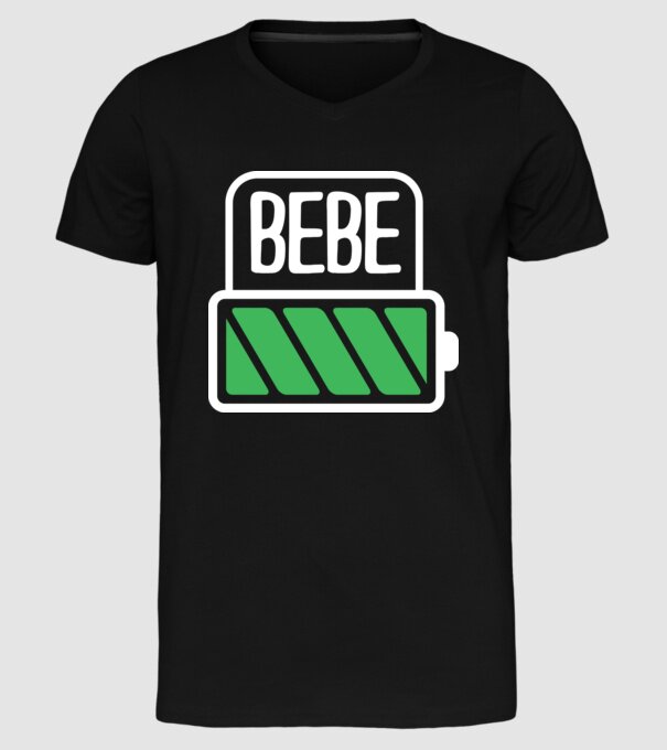 Bebe încărcat model negru pe tricou