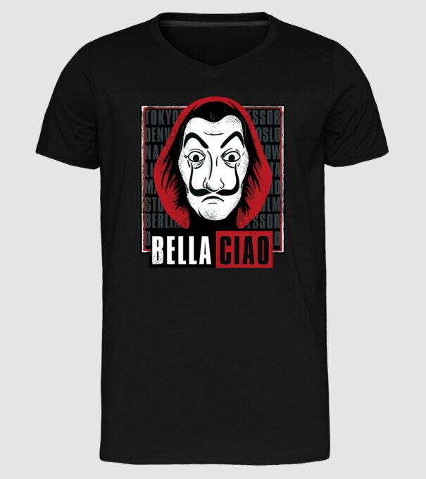 bella ciao dali model negru pe tricou