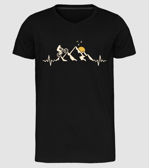 Bike heartbeat model negru pe tricou
